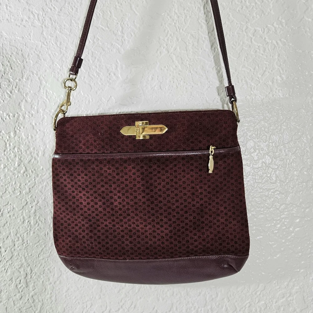 Bags by Supreme Maroon Suede Crossbody - Picture 2 of 8